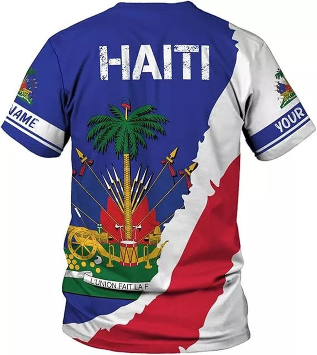 Customized Haiti Flag T-Shirt - Custom Name