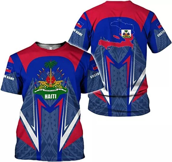 Customized Haiti Flag Pride 3D T-Shirt - Custom Name
