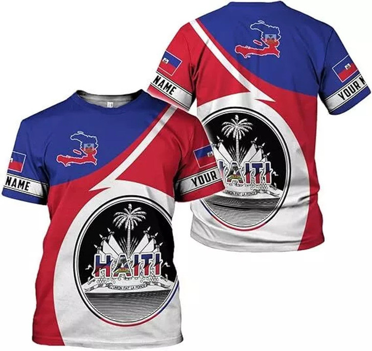Customized Haiti Flag Pride T-Shirt - Custom Name