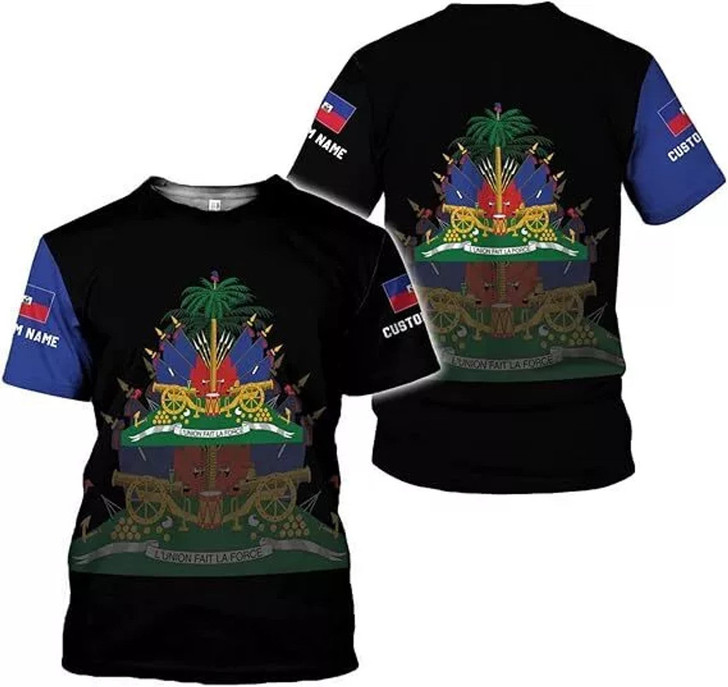 Personalized Haitians Flag 3D T-Shirt - Custom Name