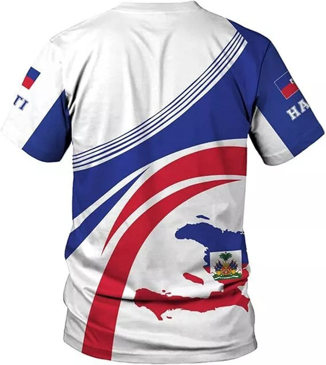 Customized Haitian Flag 3D T-Shirt - Custom Name