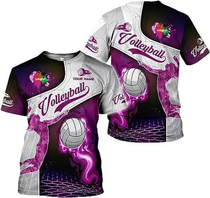 Personalized Volleyball 3D T-Shirt - Custom Name