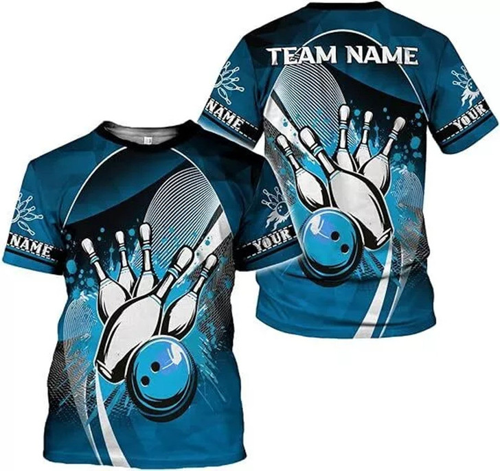 Personalized 3D Bowling T-Shirt - Custom Name & Team Name