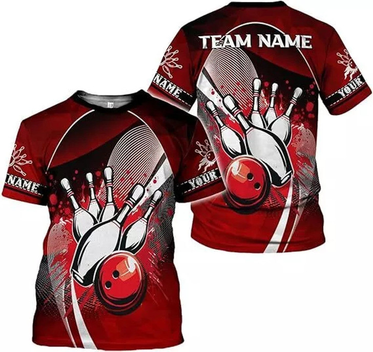 Personalized 3D Bowling T-Shirt - Custom Name & Team Name