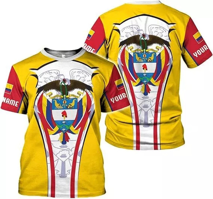 Personalized Colombia 3D T-Shirt - Custom Name