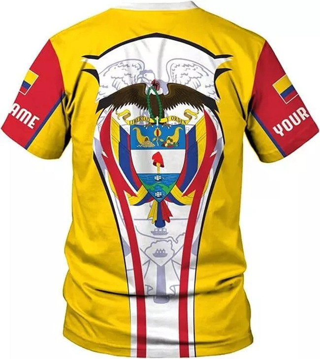 Personalized Colombia 3D T-Shirt - Custom Name