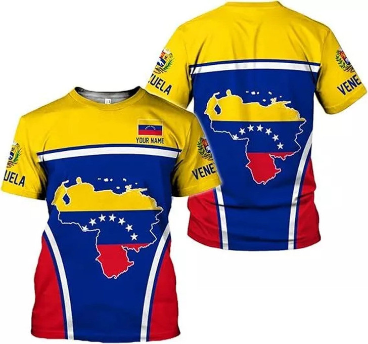 Personalized Venezuela 3D T-Shirt - Custom Name