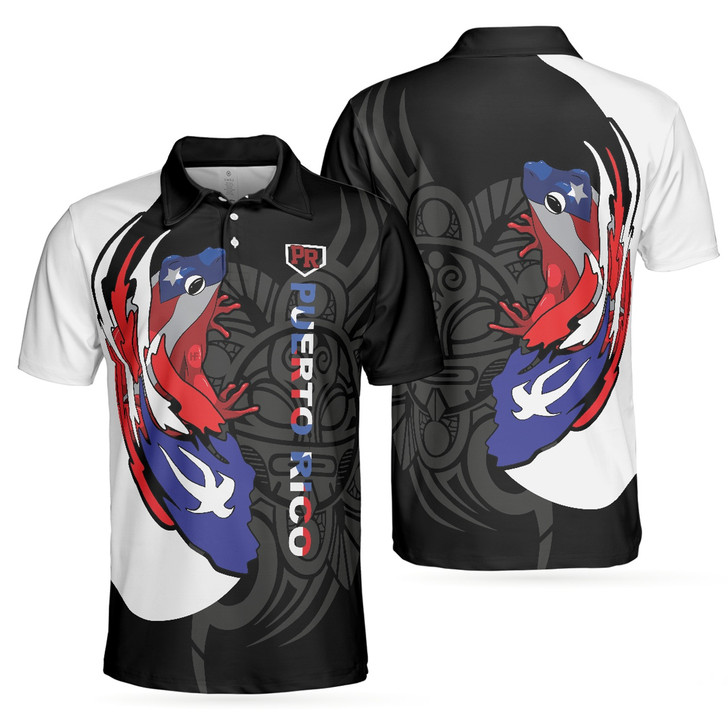 Coqui Puerto Rico Flag 3D Polo Shirt