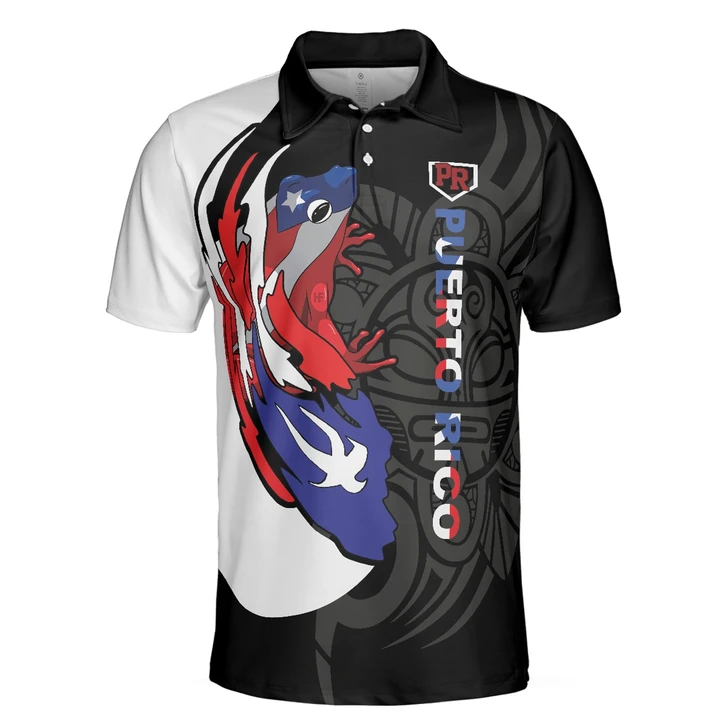 Coqui Puerto Rico Flag 3D Polo Shirt
