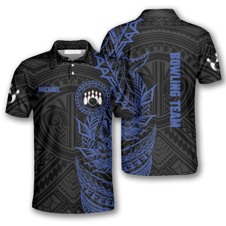 Personalized Tribal Bowling Polo Shirt - Custom Name