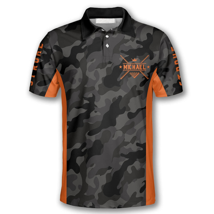 Personalized Camouflage Billiard Polo Shirt - Custom Name & Team Name