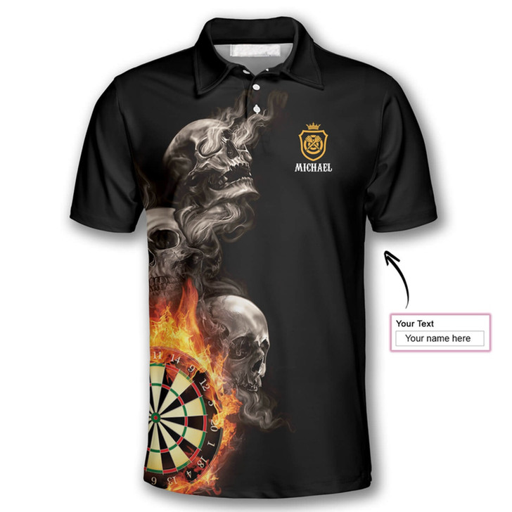 Personalized Darts Hello Darkness My Old Friend Polo Shirt - Custom Name