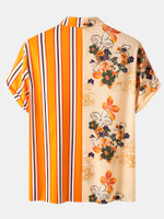 Mens Floral & Stripes Print Light Designer Casual Drawstring Waist Loungewear Mens Floral & Stripes Print Light Designer Casual Drawstring Waist Loungewear
