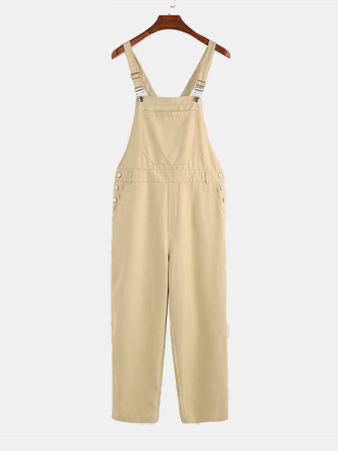 Mens Lovely Solid Color Versatile Strap Jumpsuits Pants