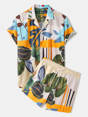 Mens Tropical Floral & Leaf Print Casual Light Designer Loungewear Mens Tropical Floral & Leaf Print Casual Light Designer Loungewear