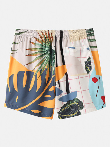 Mens Tropical Floral & Leaf Print Casual Light Designer Loungewear Mens Tropical Floral & Leaf Print Casual Light Designer Loungewear