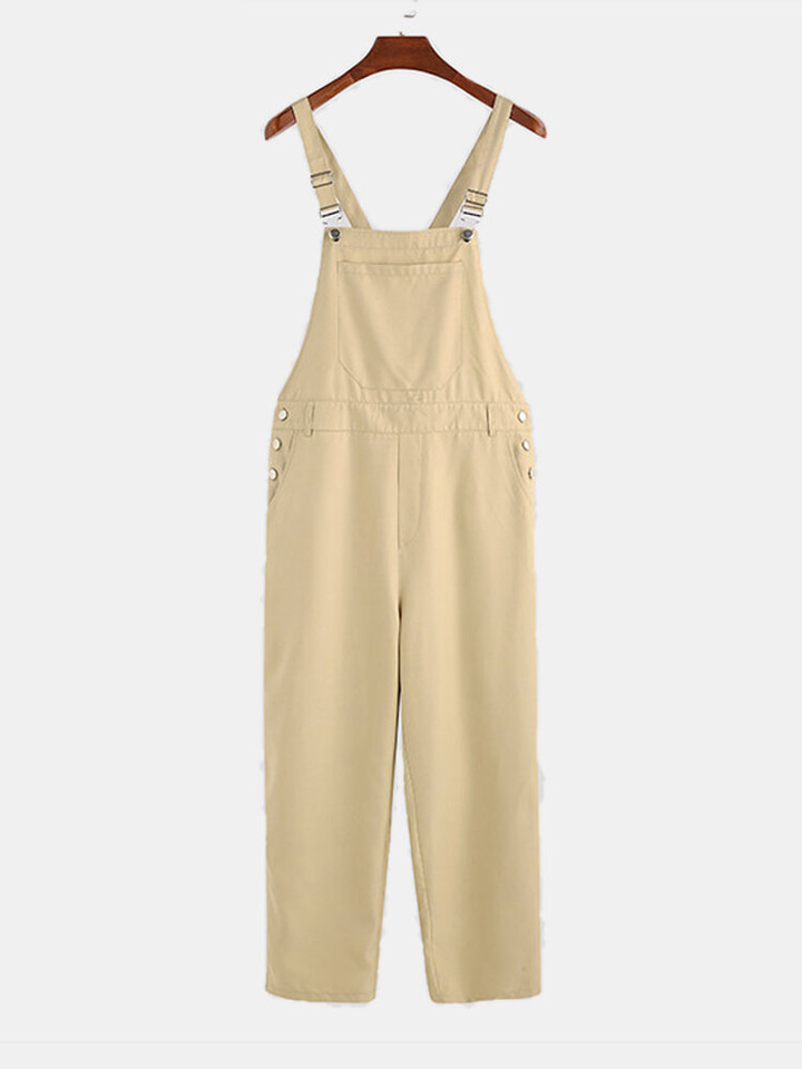 Mens Lovely Solid Color Versatile Strap Jumpsuits Pants