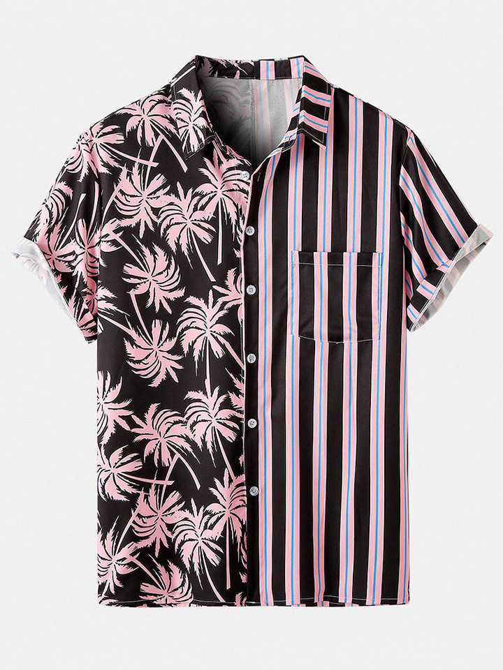 Copy of Mens Floral & Stripes Print Light Designer Casual Drawstring Waist Loungewear