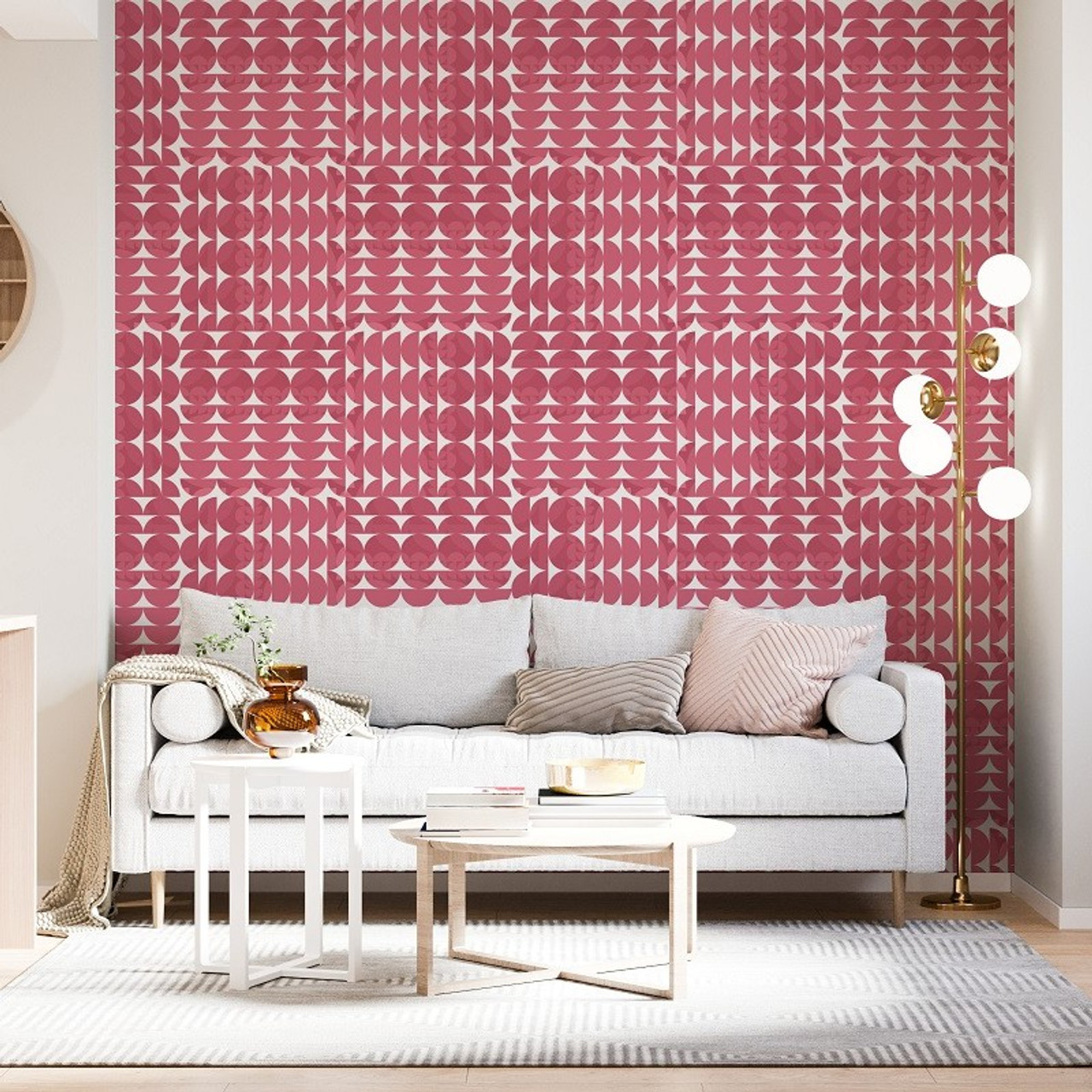 Coordinates Pink Peel & Stick Wallpaper Panel | SBC Decor