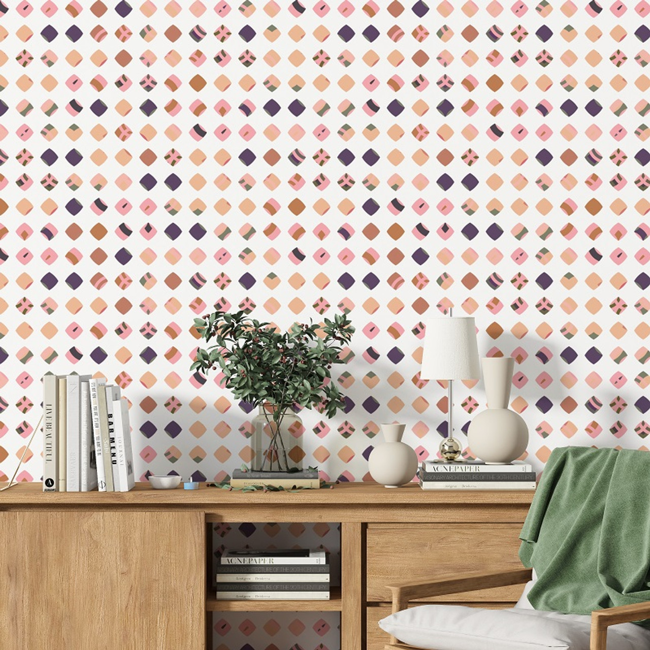 Buy Mid Century Modern Peel and Stick Wallpaper Atomic Cat Online in India   Etsy