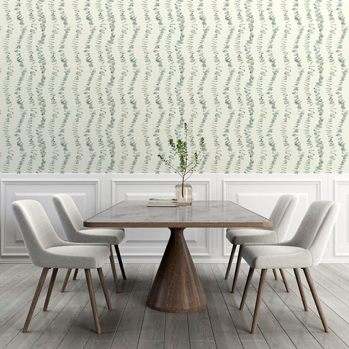 'Eucalyptus Green' Botanical French Country Peel & Stick Wallpaper