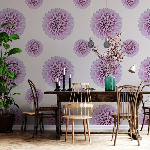 'Blossom in Purple' Floral French Country Peel & Stick Wallpaper