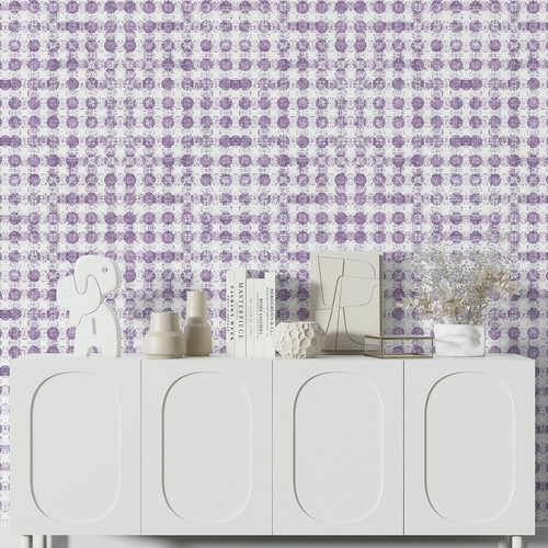 'Amelia' Purple French Country Floral Peel & Stick Wallpaper Panel