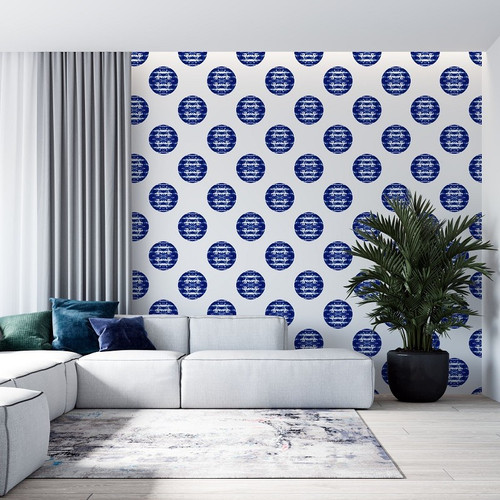 'Chinoiserie' Blue Polka Dot Peel & Stick Wallpaper