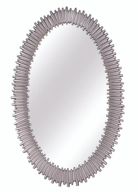 Lea Oval Satin Silver Wall Mirror | SBC Decor