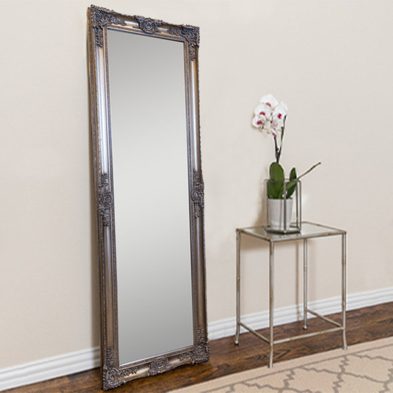 Mayfair Belle French Traditional Antique Silver Full Length Mirror ...