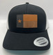Texas flag leather patch on Black and white snap back