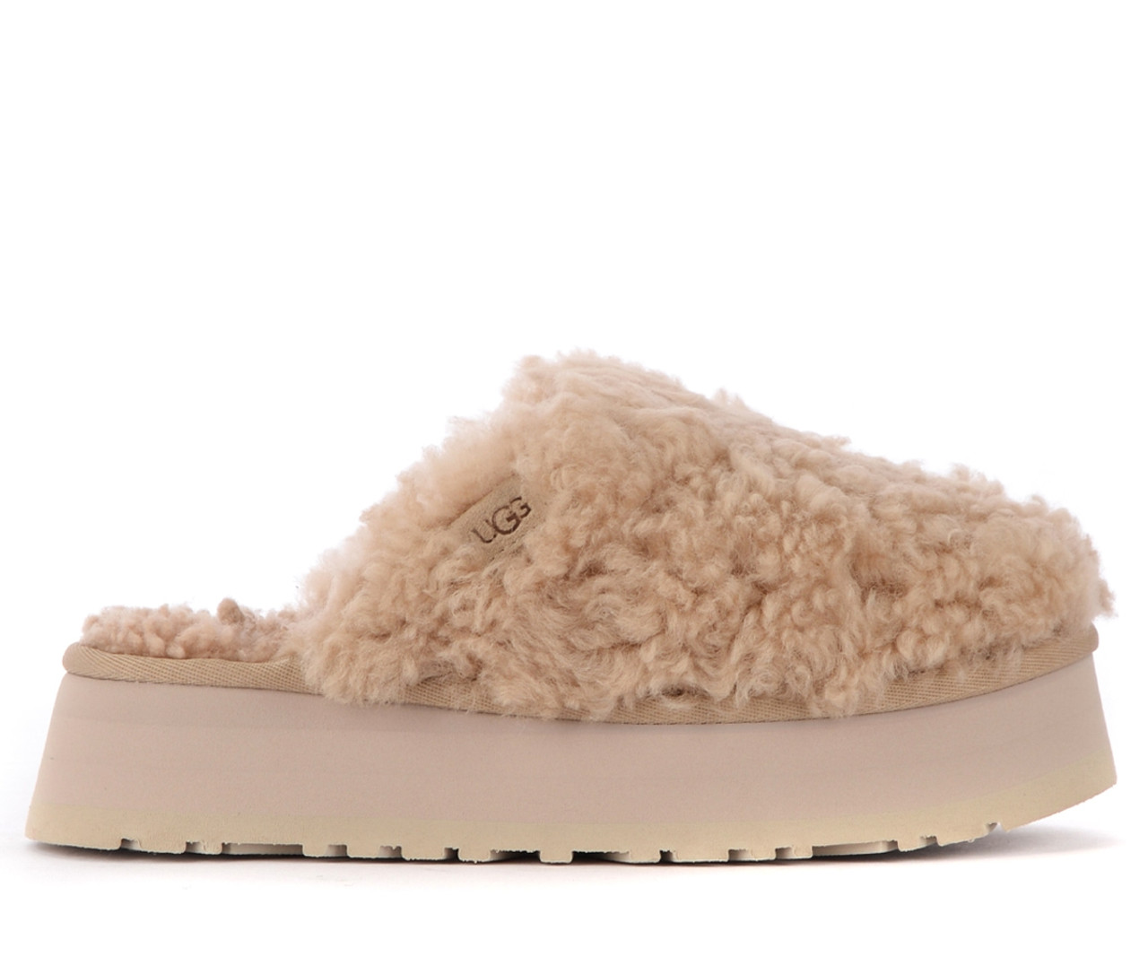 Ciabatta platform UGG Maxi Curly color sabbia