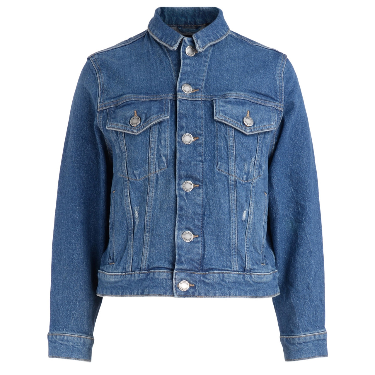 Recycled denim jacket Pinko with rhinestones and bangs | H-Brands