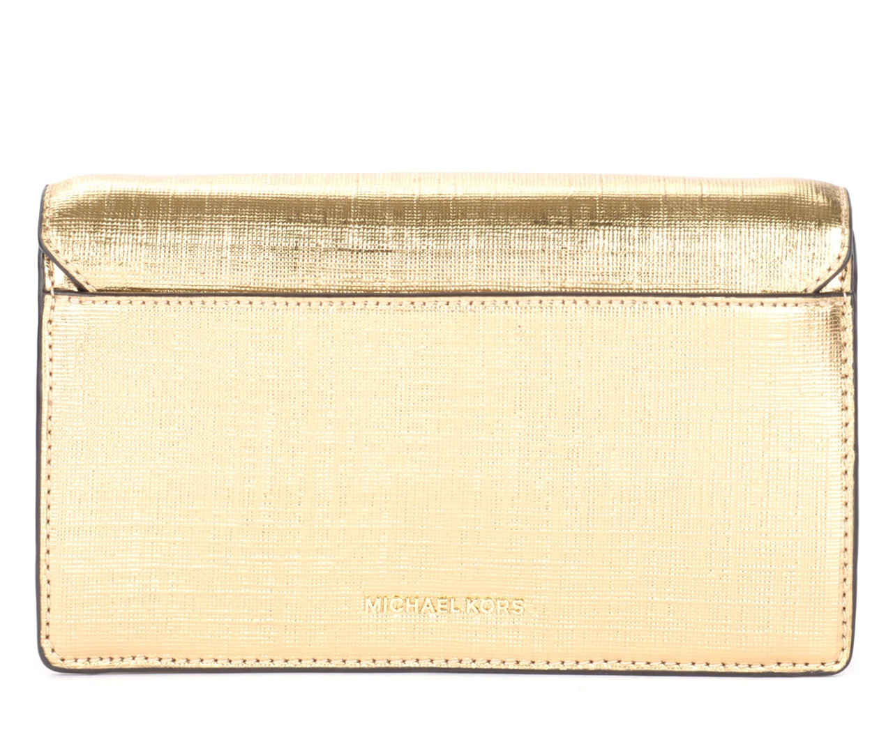 Bag Michael Kors Grace M in gold metallic leather with shoulder strap |  H-Brands