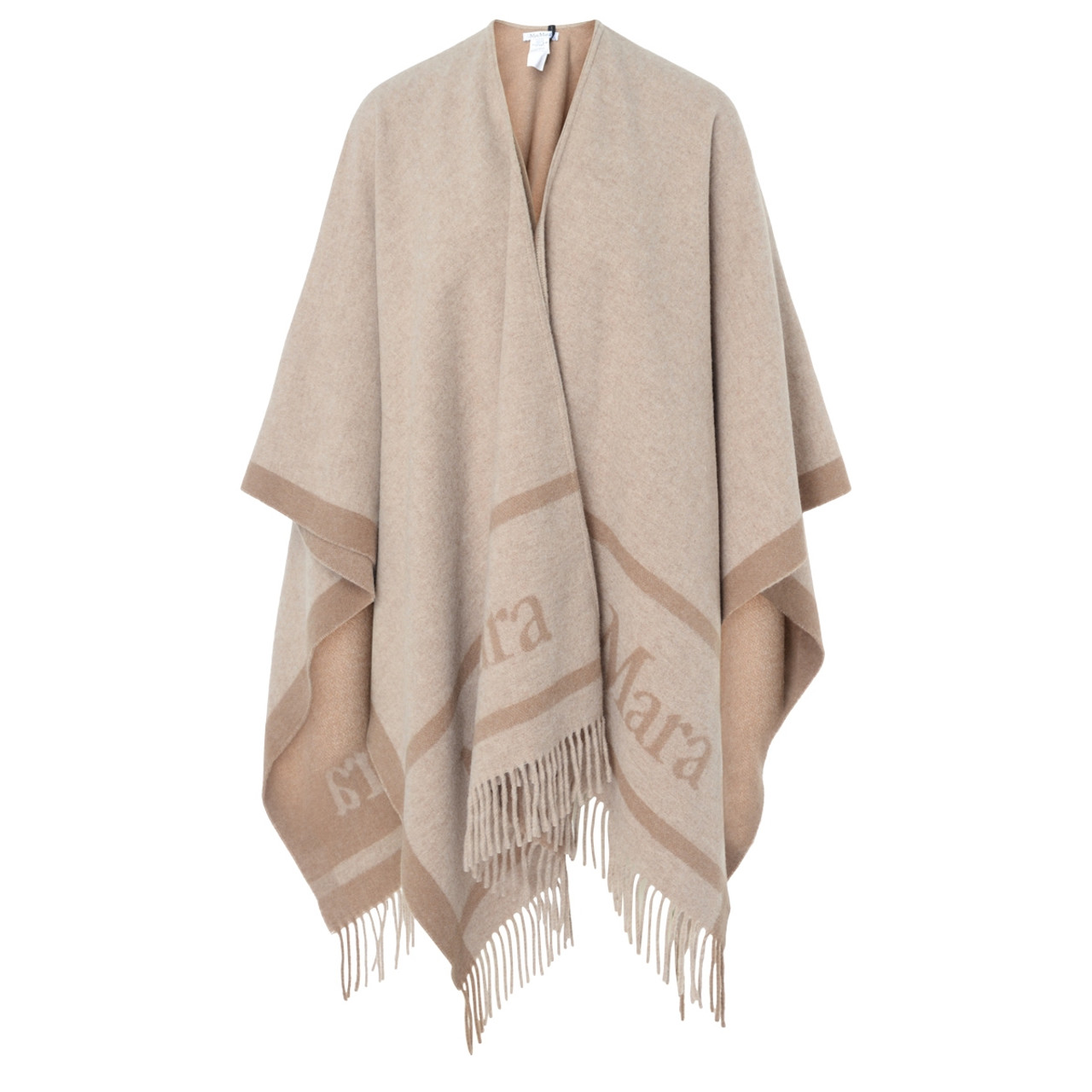 Poncho Max Mara Hilde beige e camel