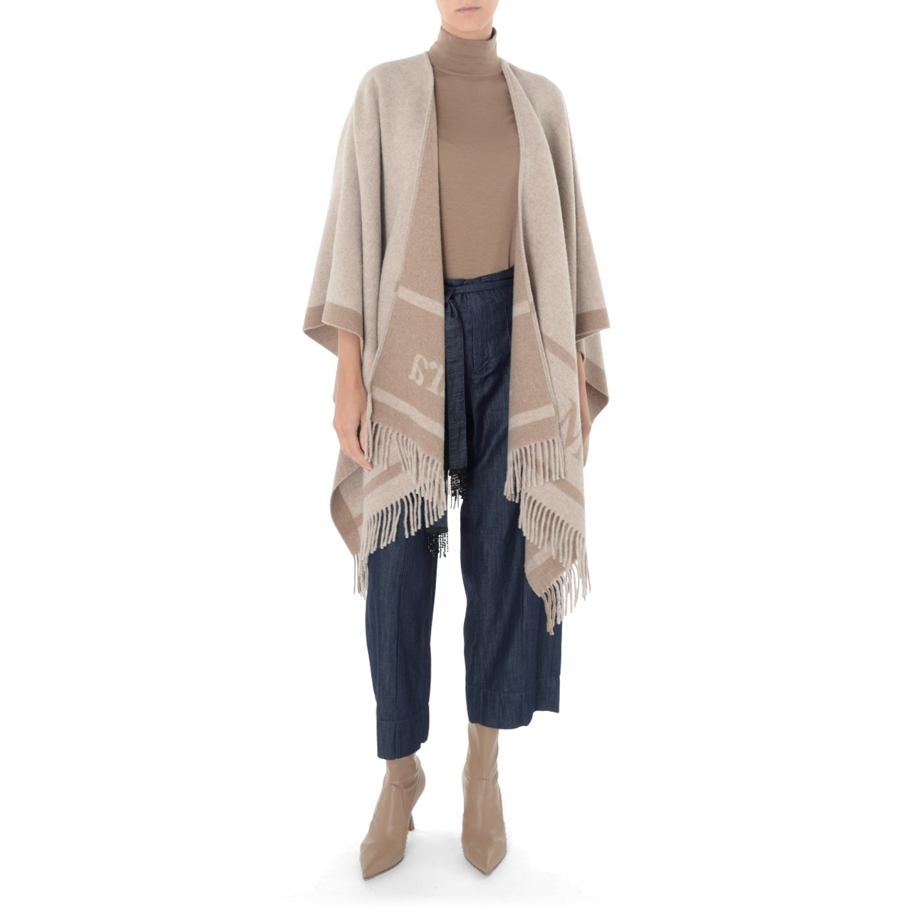 Poncho Max Mara Hilde beige e camel | H-Brands