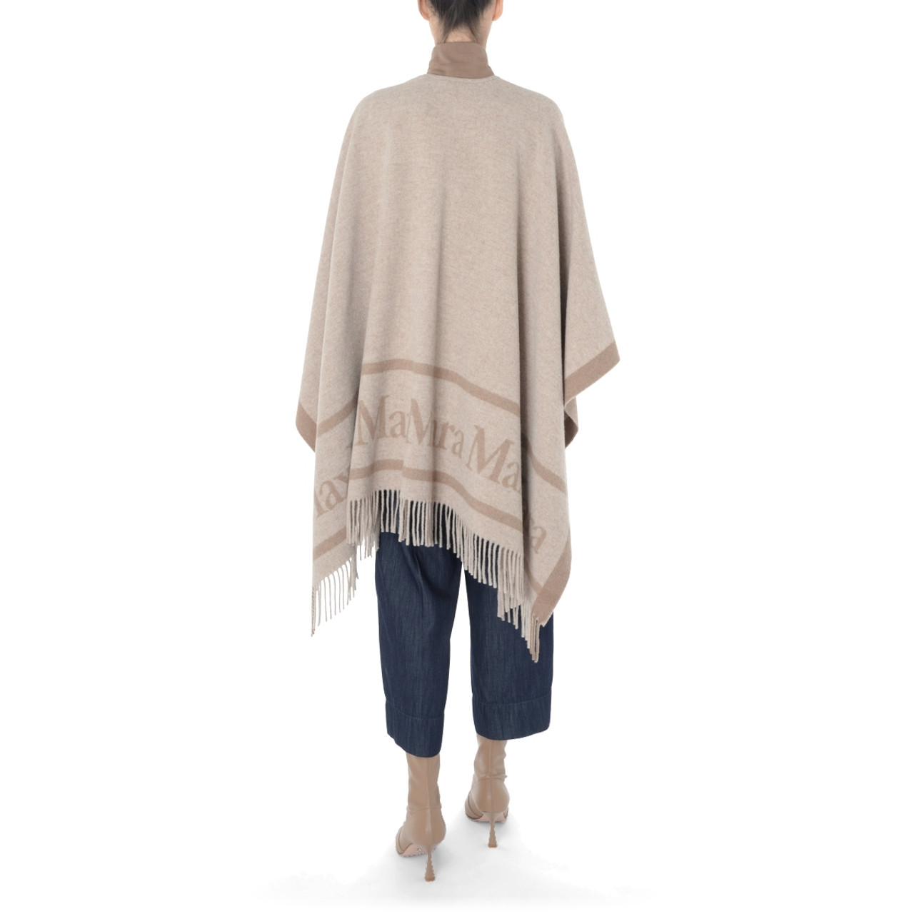 Poncho Max Mara Hilde beige and camel | H-Brands