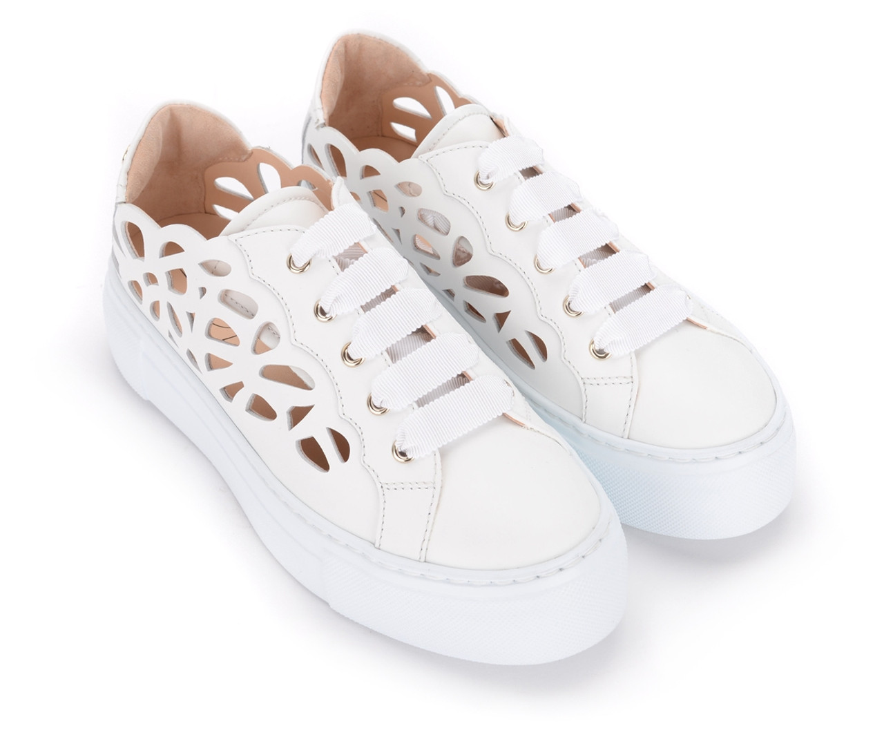 Sneaker AGL Mandi in white lasered leather H Brands