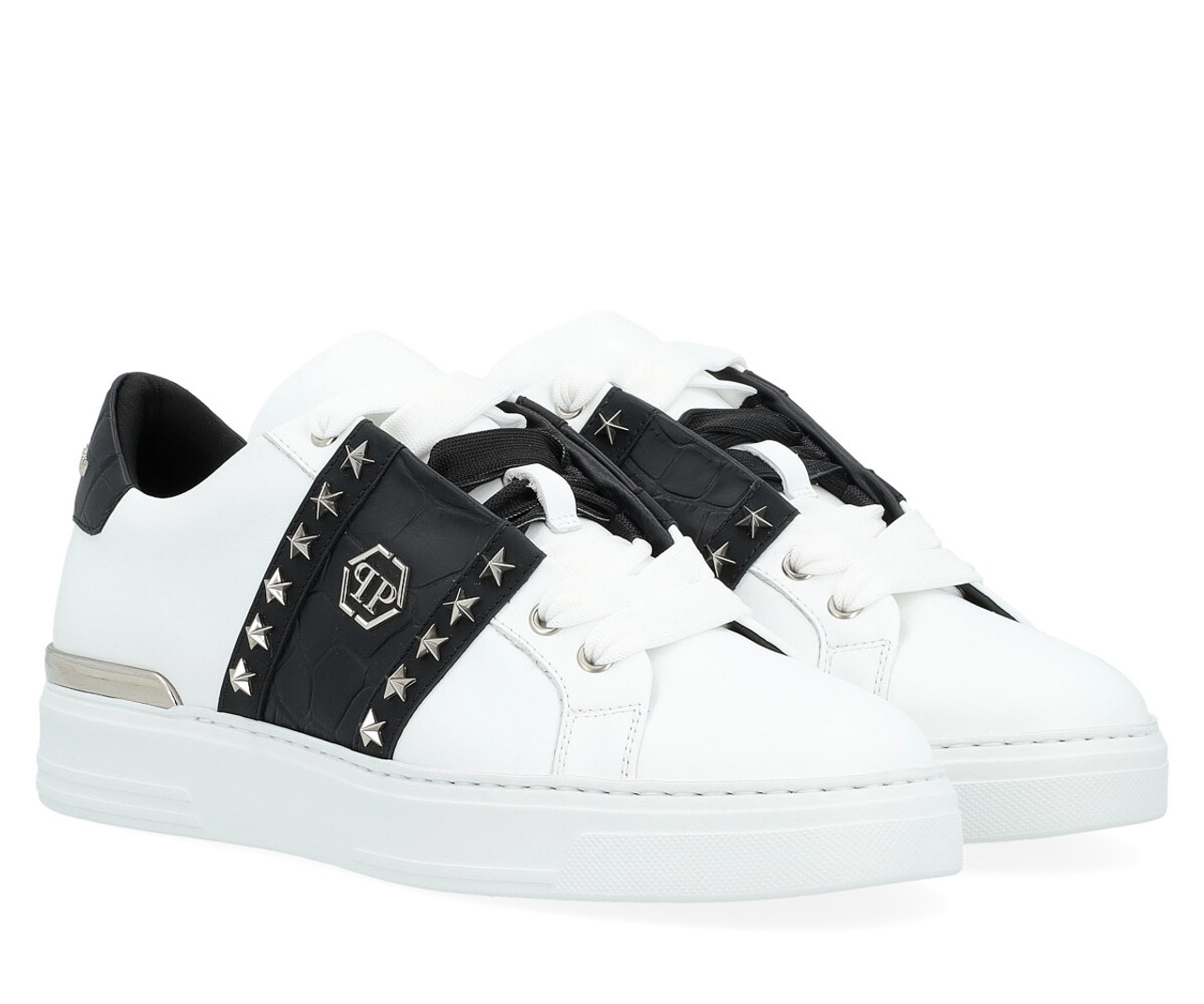 Lo Top sneaker Philipp Plein in black and white leather H Brands