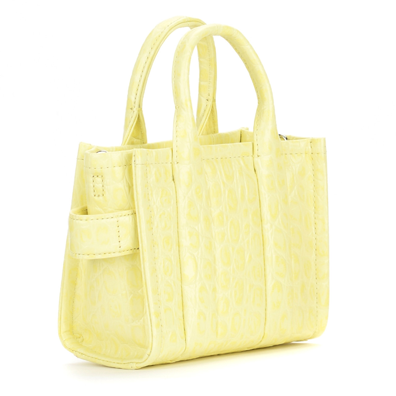 Borsa Marc Jacobs The Mini Tote Bag in pelle gialla con stampa croco