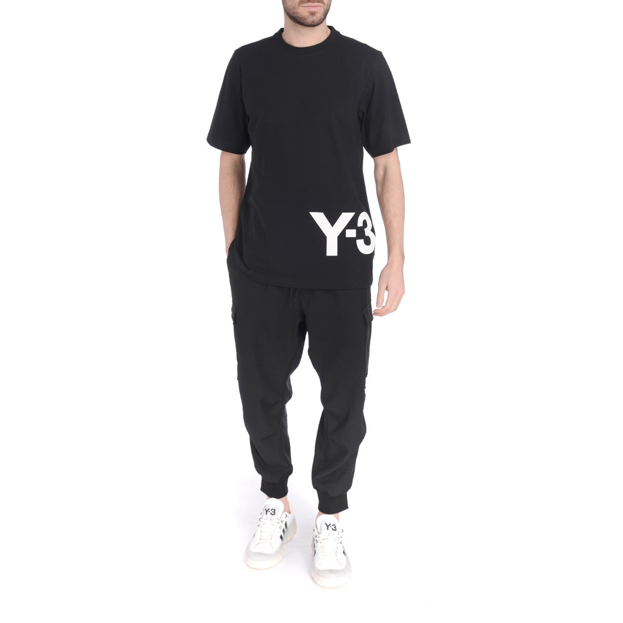 T-Shirt Y-3 black with white logo | H-Brands