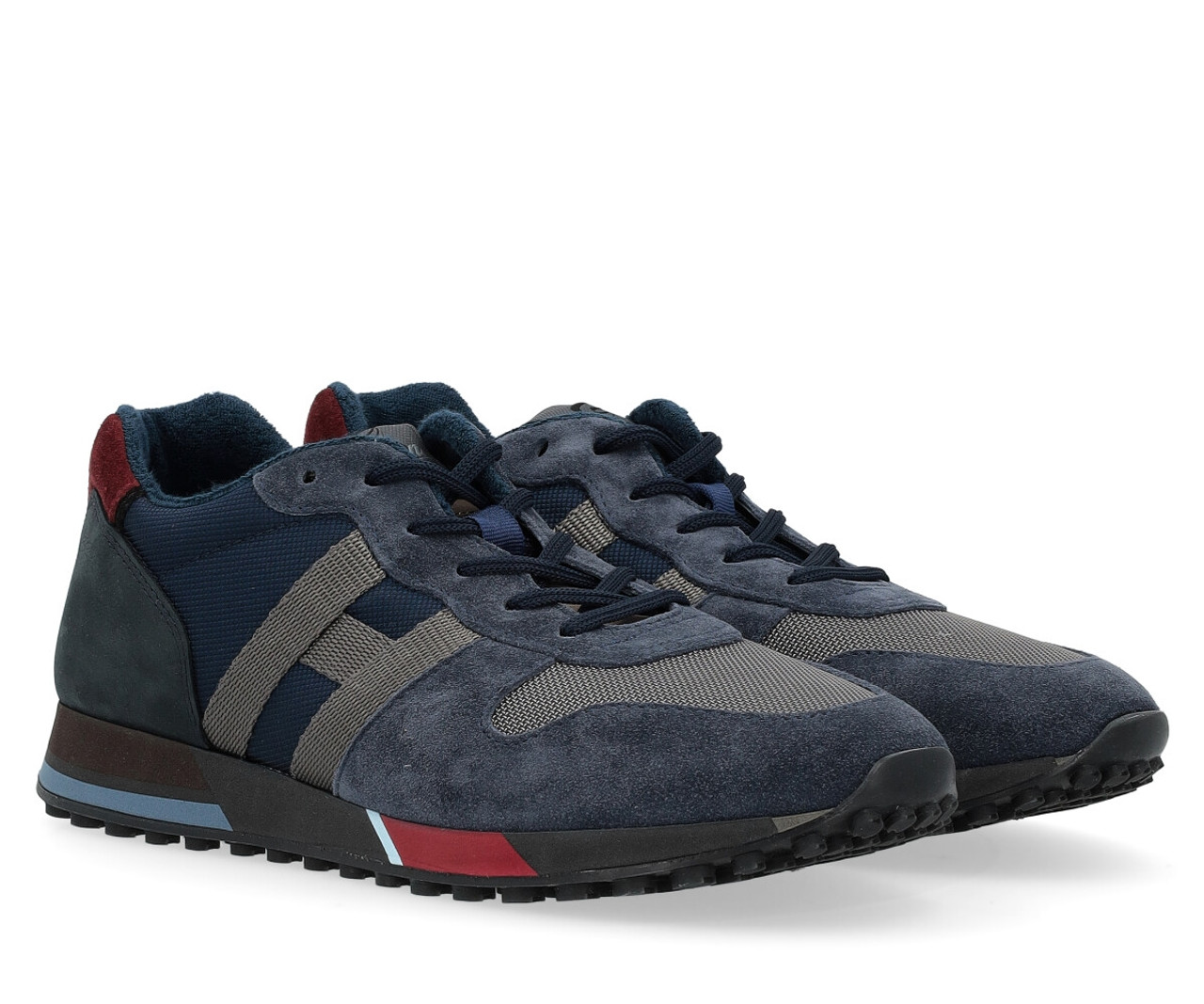 Sneaker Hogan H383 blu grigio e bordeaux