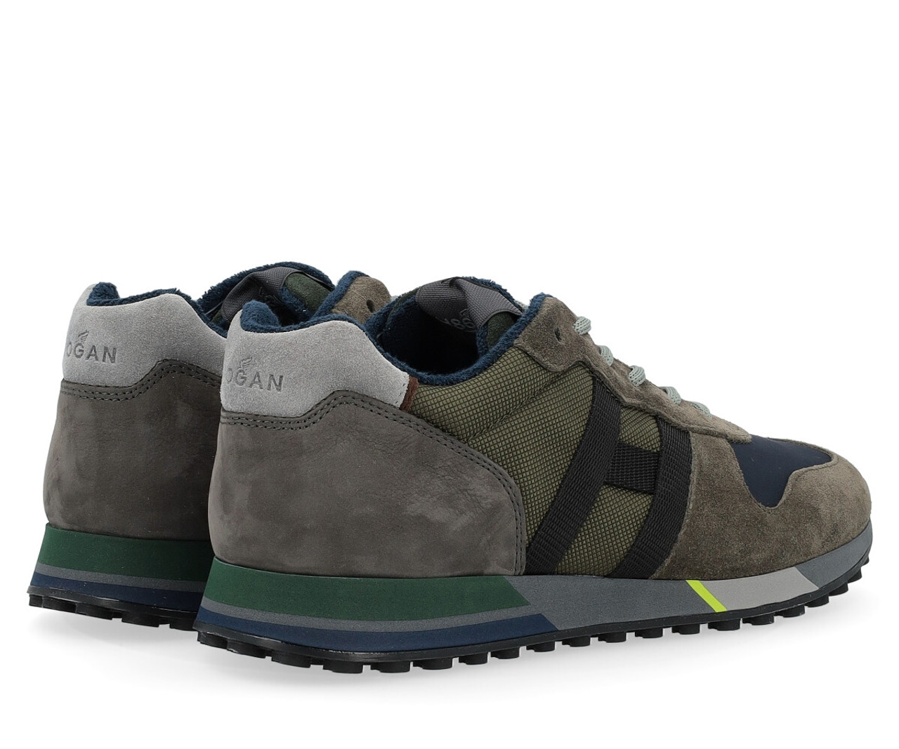 Sneaker Hogan H383 green gray and blue H Brands