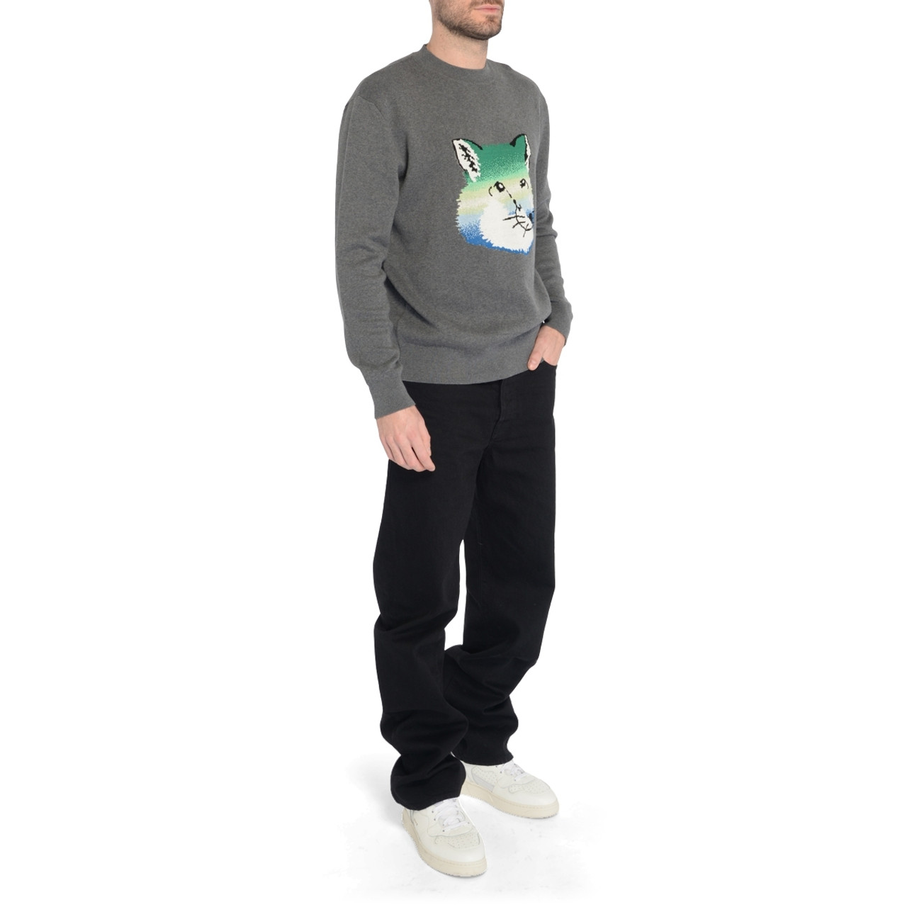 Sweater Maison Kitsuné Vibrant Fox Head gray | H-Brands