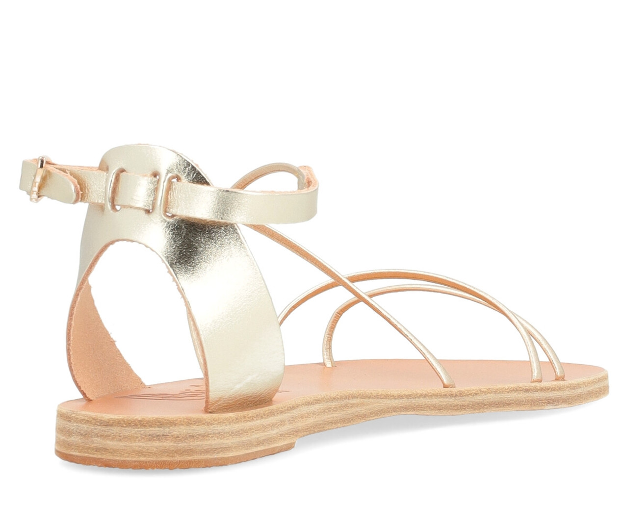 Sandal Ancient Greek Sandals Meloivia platinum colored leather H