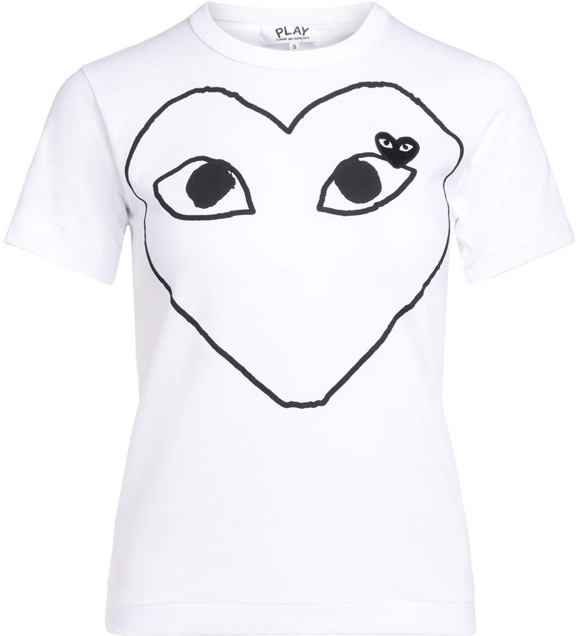 Women s T Shirt Comme Des Gar ons PLAY white with black heart H