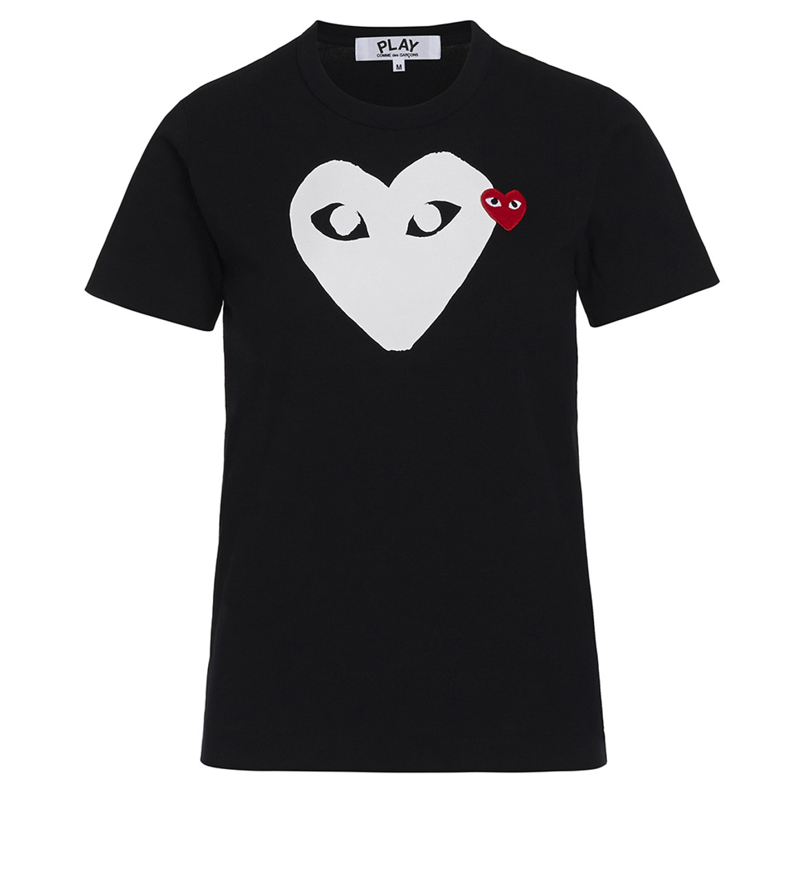 T-shirt Comme Des Garçons Play schwarz mit weißem Herz