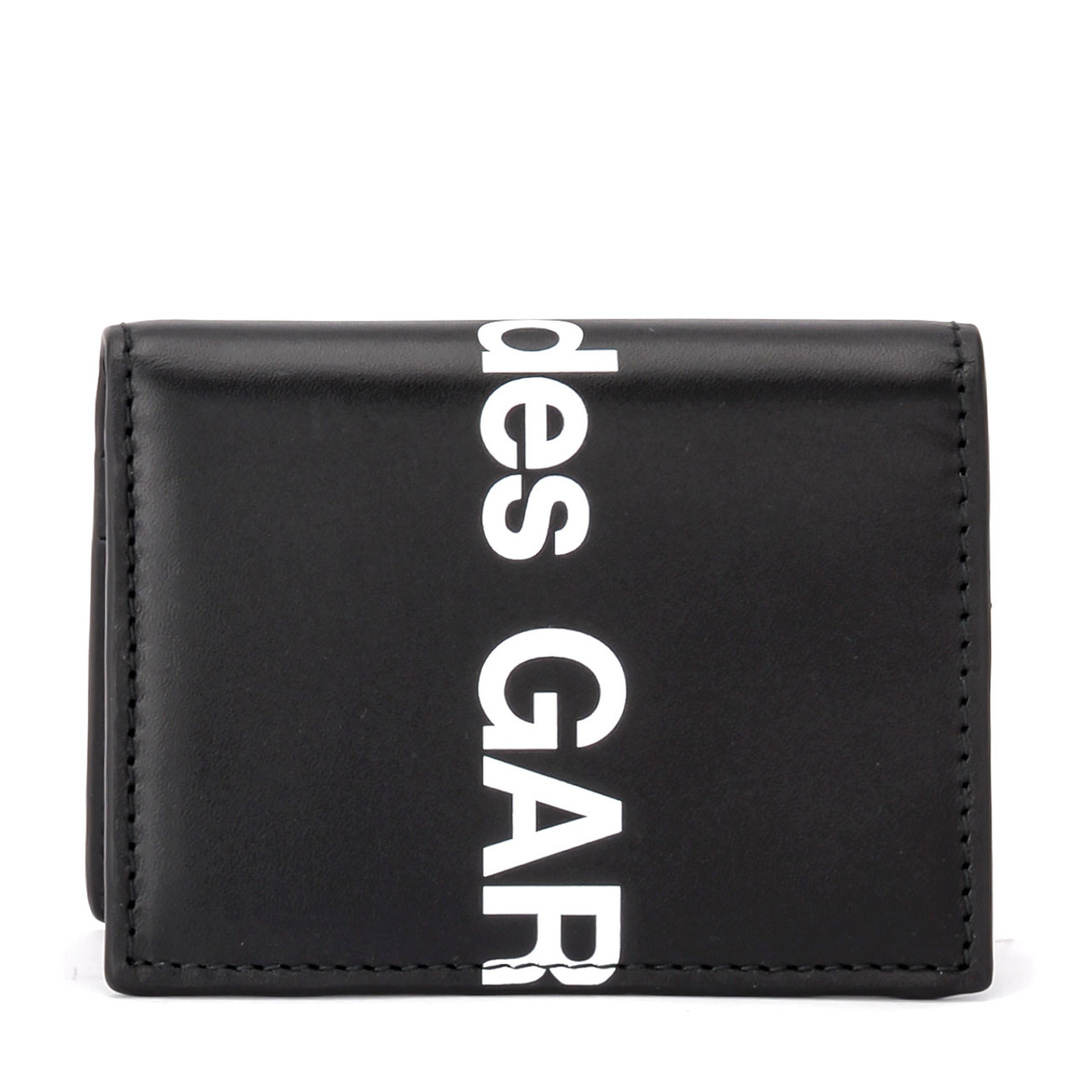 Wallets Comme Des Garçons Wallet Huge Logo in black leather | H-Brands