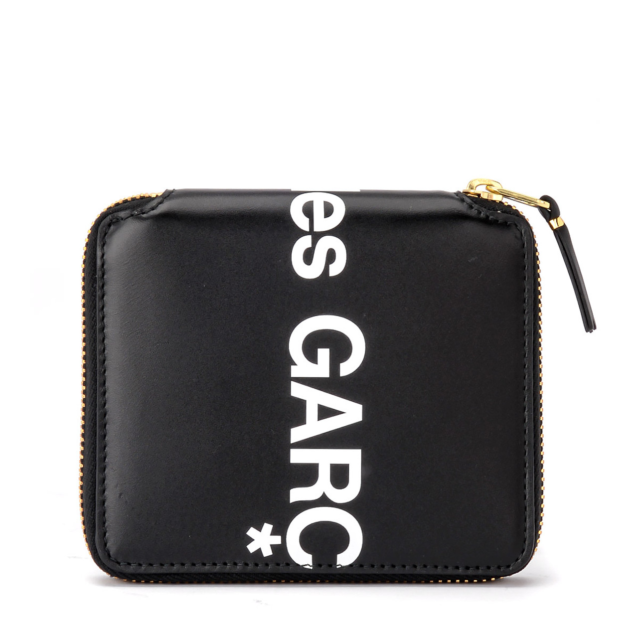 Portafoglio Comme Des Garçons Wallet Huge Logo in pelle nera