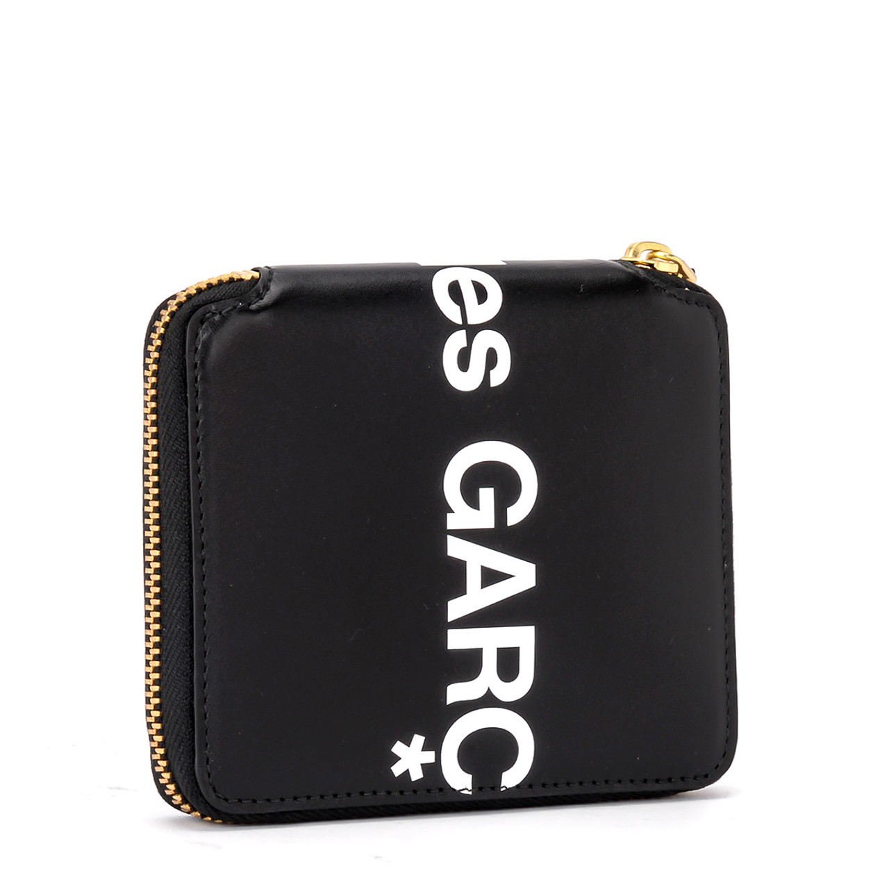 Portafoglio Comme Des Garçons Wallet Huge Logo in pelle nera